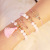 Cross-Border New Unicorn Pineapple Combination Bracelet Fashion Hollowed-out Four-Piece Pink and White Series Beaded Bracelet