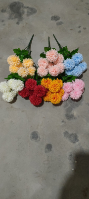 7 Head handle chrysanthemum needle chrysanthemum artificial flower home decoration export wedding flower