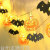 Halloween New LED Iron Pumpkin Bat Skull Ghost Lighting Chain Ghost Festival Atmosphere Horror Ornamental Festoon Lamp