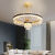 Light Luxury Nordic Living Room Dining Room Light Crystal with Fan Fan Lamp Household Bedroom Invisible Chandelier Fan Integrated