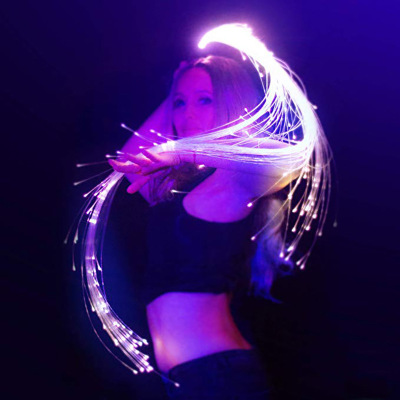 Night Show Luminous Whip Bar Atmosphere Props Stage Fiber Optic Whip USB Rechargeable LED Colorful Flash Hand Whip