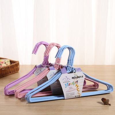Household Air Clothes Adult Hanger Thickened Metal Plastic Dipping Non-Marking Hanger Iron Hanger Stall 700 PCs/Box