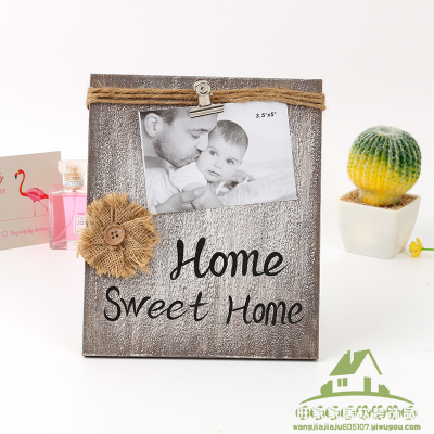 Simple Wooden Photo Frame Pet Memorial Family Parent-Child Photo Frame Wooden Photo Plywood Factory Direct Supply Wholesale