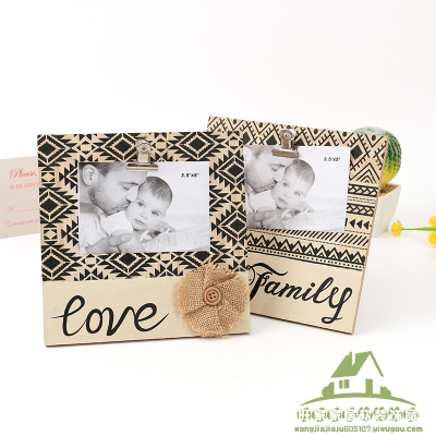 Wooden Photo Frame Wooden Frame Creative Wooden Photo Frame Home Bedroom English Letters Photo Clip Ornaments