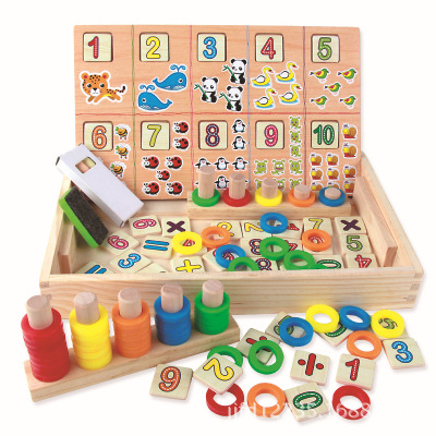 Donut Counting Sticks Digital Computing Educational Toy Wooden Multifunctional Early Mathematics Education Toy