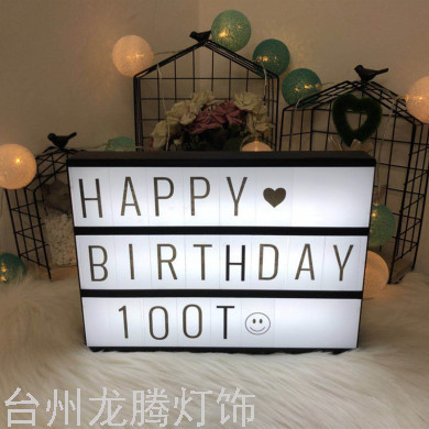New LED Luminous Letter Light Box A4 Type Handwritten Light Box Box Puzzle Black and White, Colored Card Room Decorative Lights