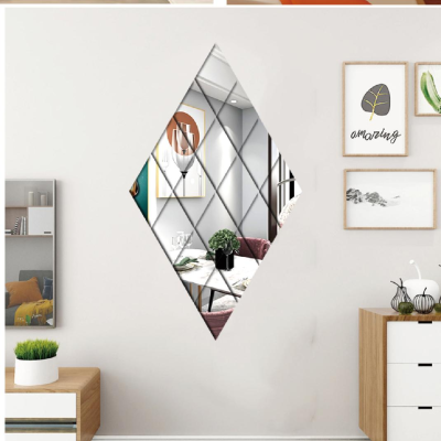 [Poly MEGA STAR] Diamond Acrylic Mirror Sticker Restaurant Aisle Stair Personality Decorative Mirror Wall Sticker