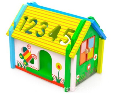 Factory Direct Sales Children's Educational Disassembly and Assembly Wise House Combination Wooden Toys Wholesale