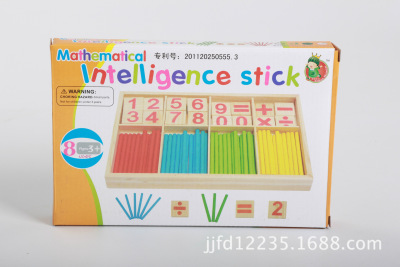 Wooden Children's Counting Sticks Kindergarten Montessori Mathematics Teaching Tools Baby Early Education Digital Stick Toy