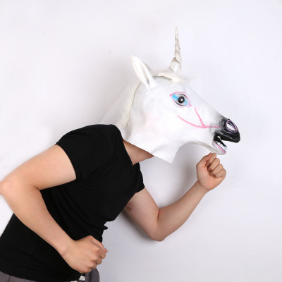 Masquerade Party Mask Colorful Unicorn Mask Horse Head Mask Halloween Unicorn Animal Head Cover