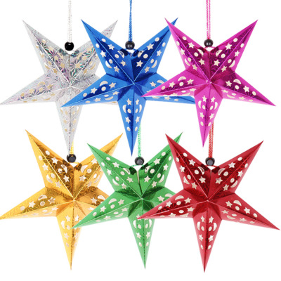 Independence Day Decoration Five-Pointed Star KTV Kindergarten School Mall Hanging Ceiling Laser Five-Pointed Star Ceiling Decoration