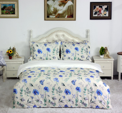 Digital Printing Bedding Four-Piece Set Bed Sheet Quilt Pillowcase Foreign Trade Wholesale
