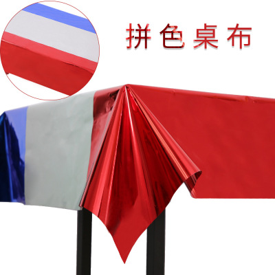 2022 Cross-Border American Independence Day Tablecloth Red White Blue Waterproof Pet National Day Party Decoration Dining Table Tablecloth