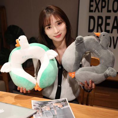 Foreign Trade Manufacturer Customized New Product Cartoon Small White Goose U-Shape Pillow Goose Neck Pillow Office Pillow Travel Neck Pillow Neck Pillow Logo