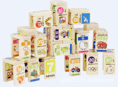 100 Pieces round Corner Pinyin Digital Dominoes Children Pinyin Digital Literacy Building Blocks Toys Wholesale