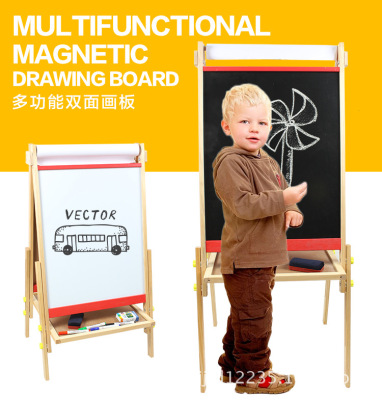 Children's Wooden Early Childhood Educational Toys Multifunctional Double-Sided Drawing Board Children's Baby Lifting Drawing Board Small Blackboard