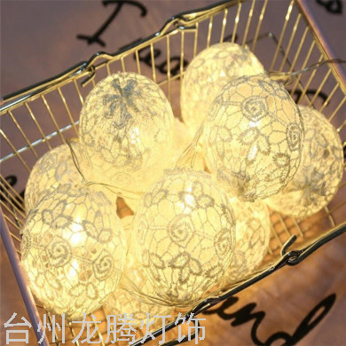 Christmas Decorative Lights Led Lace Ball Christmas Tree Lamp String Gem Ball Colored Lights Snowman Lace Flower Battery Colored Lights