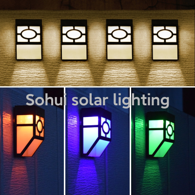 Cross-Border Hot Solar Wall Lamp LED Solar Pane Lamp Retro Solar Wall Lamp Solar Wall Lamp