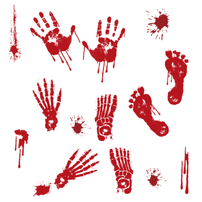 Halloween Blood Hand Print Wall Sticker Window Glass Decoration Wansheng Blood Footprints Wall Sticker