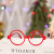 Square Red Glasses Frame Children's Birthday Funny Glasses Decorative Glasses Handmade DIY Glasses Frame Spring Bracket