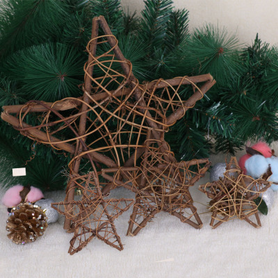 Wooden Dried Rattan Christmas Rattan Timbo Dry Branch Christmas Decorations DIY Rattan Tower Five-Pointed Star Vine Bal