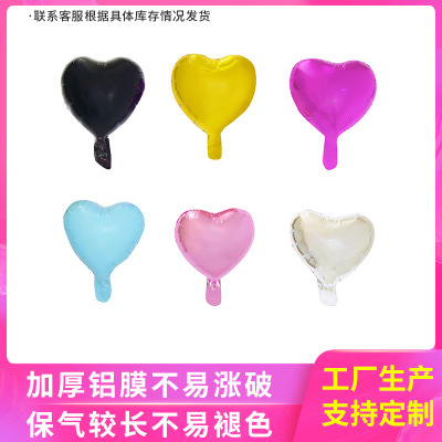 Factory Direct Sales 10-Inch Heart-Shaped Aluminum Balloon Love Heart Wedding Ceremony and Wedding Room Birthday Party
