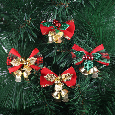 Amazon Mini Bow Christmas Tree Decoration Christmas Gift Decoration Gift Box Accessories Christmas Bowknot Bell