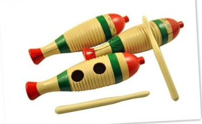 Factory Direct Sales Orff Percussion Wooden Instrument Wooden Large Fish Doll Chinese Block Fish Frog Hand Scraping Croaking