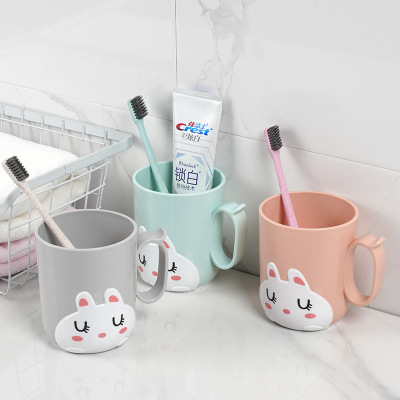Creative Plastic Tooth Mug Thickened Cartoon Tooth Cup Children's Drinking Cup Toothbrush Holder Washing Cup 3 Colors Available