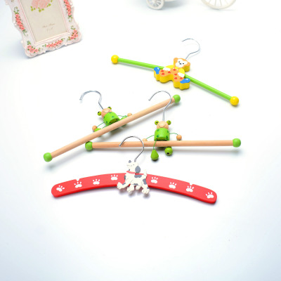 Foreign Trade Tail Goods Newborn Baby Children Wooden Cartoon Clothes Hanger Cute Clothes Rack Pet Dog Clothes Hanger