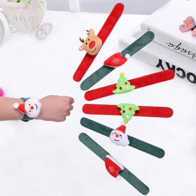 New Christmas Decoration Small Tree Deer Slap Bracelet Children Adult Bracelet Christmas Small Gift Ring Pop Wholesale