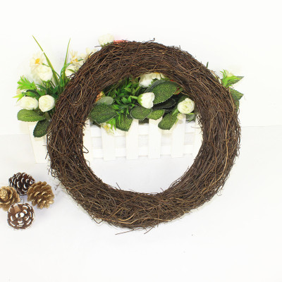 23cm Natural Black Vine Ring Halloween Garland Ornaments Christmas DIY Material