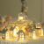 New Nordic Style Small House Lighting Chain 10led Christmas Wooden House String Room Bedroom Decoration Battery Small Lighting Chain