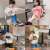 2022 Summer Foreign Trade Children's Wear Short Sleeve Medium and Big Children Korean Style Alphabet Cartoon Casual Combed Cotton round Neck Edge T-shirt