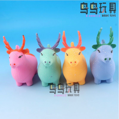 New Exotic Flash TPR Soft Rubber Squeezing Toy Simulation Animal Elk Creative Cute Vent Decompression Toy Wholesale