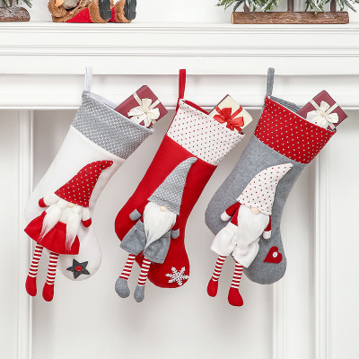 2022 New Dwarf Faceless Elderly Nordic Style Christmas Stockings Gift Bag Christmas Decorations Christmas Stockings Pendant