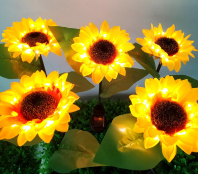 LED Solar Sunflower Festive Lantern Outdoor Rainproof Garden Courtyard Decorative Lamp Solar Lawn Ground Plugged Light