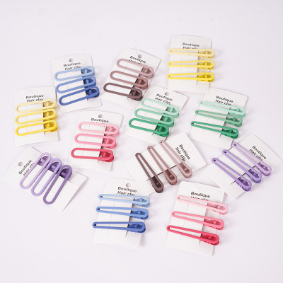 Frosted Geometric Candy Color Duckbill Clip Ins All-Match Bang Clip Girl's Hair Hoop Super Tight Seamless Beauty Clip Headdress