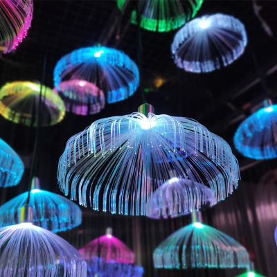 Museum Star Light Internet Celebrity Jellyfish Lamp Forest Breathing Light Color Changing Ball Restaurant Clear Bar Ceiling Decoration