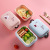 Student New Lunch Box Double-Layer Rectangular Wheat Straw Lunch Box with Spoon Creative Frame with Seal
