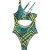 Swimsuit Foreign Trade Cross-Border European and American Sexy Swimsuit Printed One-Piece Swimsuit Female 2022 New Bikini