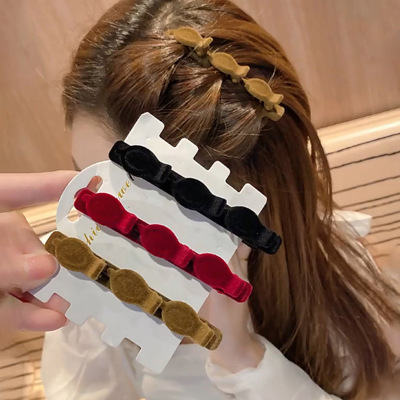 Flocking Texture Braided Barrettes Female Side Hairpin Internet Celebrity 2022 New Duckbill Double Layer Fringe Clip Headdress