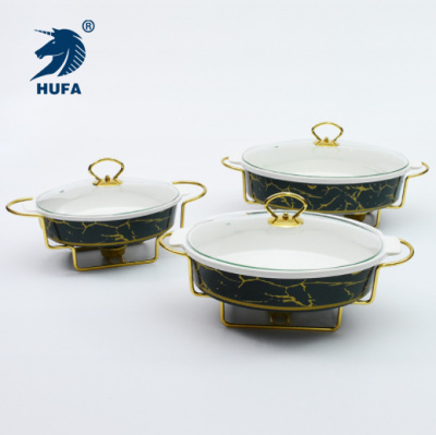 Cross-Border Supply Ceramic Dining Stove Hotel Restaurant Applicable Egg-Shaped Buffet Stove Food Heating Container Alcohol Pot