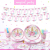 Children Unicorn Birthday Party Suppliers Set Disposable Paper Cups Plates Napkin .. for Party Decorations 