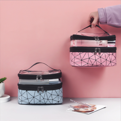 Cosmetic Bag Wash Bag Double Layer Cosmetic Bag Large Capacity Bathroom Bag Dry Wet Separation Wash Bag Cosmetic Case