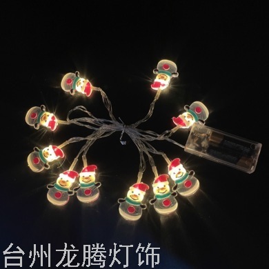 Christmas LED Light Snowman Shape Colored Light Painted Red Hat Smiley Snowman Room Layout Hanging Light