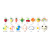 Summer Colorful Fruit Nail Ornament Three-Dimensional Strawberry Cute Smiley Face Cloud Yellow Pink Blue Giraffe Fingernail Decoration