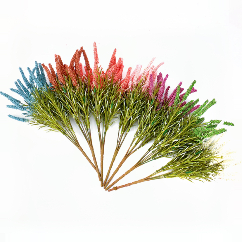 新款欧色薰衣草干花仿真花塑料泡沫假花高档园林工程花批发