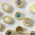 Japanese-Style Colorful Fritillary Flat Bottom Nail Ornament Internet Celebrity All-Match Alloy round Imitation Shell DIY Nail Ornament