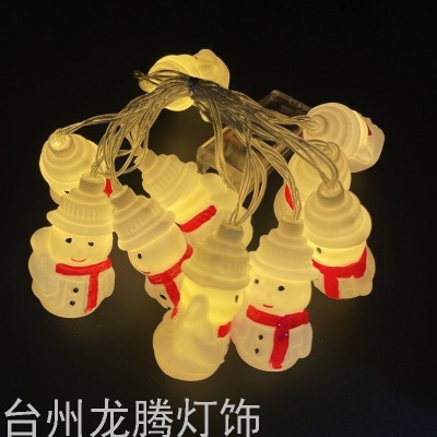 Christmas New LED Light Santa Claus Snowman Deer Crutch Christmas Hat Modeling Colored Lights Plastic Blow Molding Lighting Chain